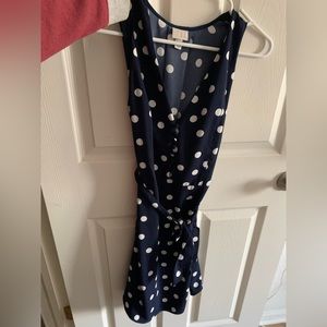 Women’s small poka dot blue and white dress